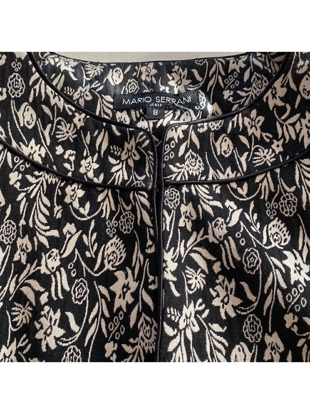 MARIO Serrani Italy Long Floral Print collarless Cardigan Size 8 - Picture 10 of 16
